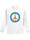 Halftone Peace Adult Long Sleeve Shirt-Long Sleeve Shirt-TooLoud-White-Small-Davson Sales