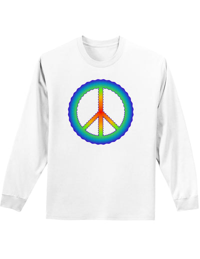 Halftone Peace Adult Long Sleeve Shirt-Long Sleeve Shirt-TooLoud-White-Small-Davson Sales