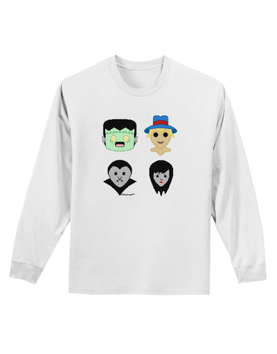 Cute Pixel Monsters Adult Long Sleeve Shirt-Long Sleeve Shirt-TooLoud-White-Small-Davson Sales