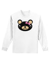 Kyu-T Head - Night Beartholomea Girl Teddy Bear Adult Long Sleeve Shirt-Long Sleeve Shirt-TooLoud-White-Small-Davson Sales