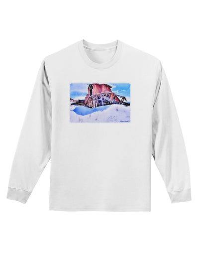 TooLoud Victor Mines Colorado Watercolor Adult Long Sleeve Shirt-Long Sleeve Shirt-TooLoud-White-Small-Davson Sales