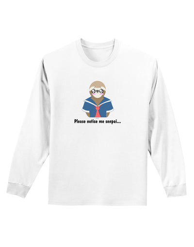 Sailor Sloth Adult Long Sleeve Shirt-Long Sleeve Shirt-TooLoud-White-Small-Davson Sales