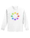 Rainbow Pot - Marijuana Leaf Adult Long Sleeve Shirt-Long Sleeve Shirt-TooLoud-White-Small-Davson Sales