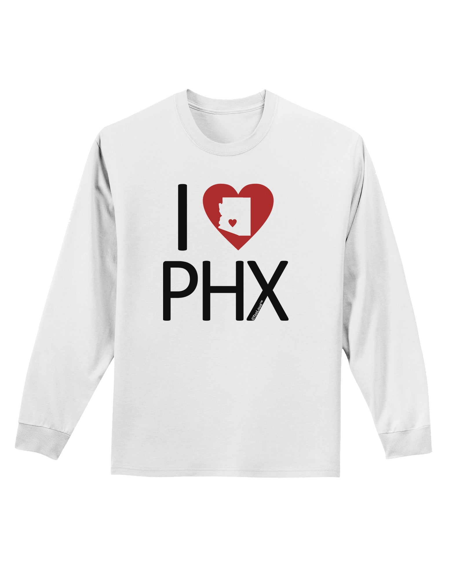 I Heart Phoenix Adult Long Sleeve Shirt-Long Sleeve Shirt-TooLoud-White-Small-Davson Sales