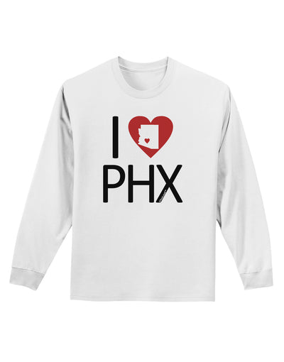 I Heart Phoenix Adult Long Sleeve Shirt-Long Sleeve Shirt-TooLoud-White-Small-Davson Sales