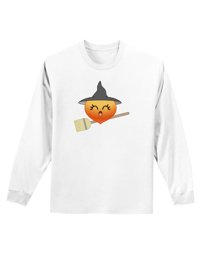 Penelope Peach Witch - Cute Fruit Adult Long Sleeve Shirt-Long Sleeve Shirt-TooLoud-White-Small-Davson Sales