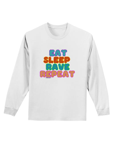 Eat Sleep Rave Repeat Hypnotic Adult Long Sleeve Shirt by TooLoud-Long Sleeve Shirt-TooLoud-White-Small-Davson Sales