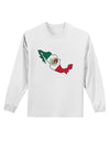 Mexico Outline - Mexican Flag Adult Long Sleeve Shirt by TooLoud-Long Sleeve Shirt-TooLoud-White-Small-Davson Sales