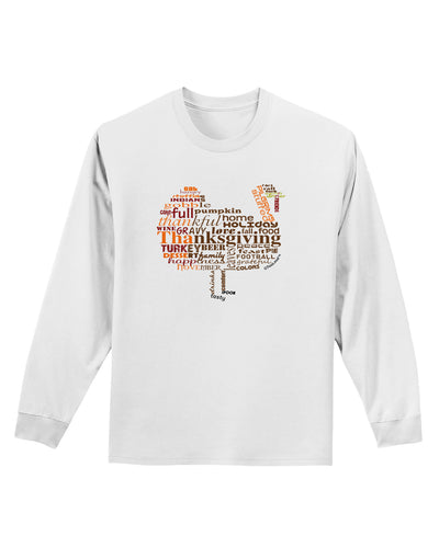 Turkey Typography Adult Long Sleeve Shirt-Long Sleeve Shirt-TooLoud-White-Small-Davson Sales