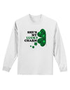 She's My Lucky Charm - Left Adult Long Sleeve Shirt-Long Sleeve Shirt-TooLoud-White-Small-Davson Sales