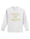 Trick or Treat Candy Corn Halloween Adult Long Sleeve Shirt-Long Sleeve Shirt-TooLoud-White-Small-Davson Sales