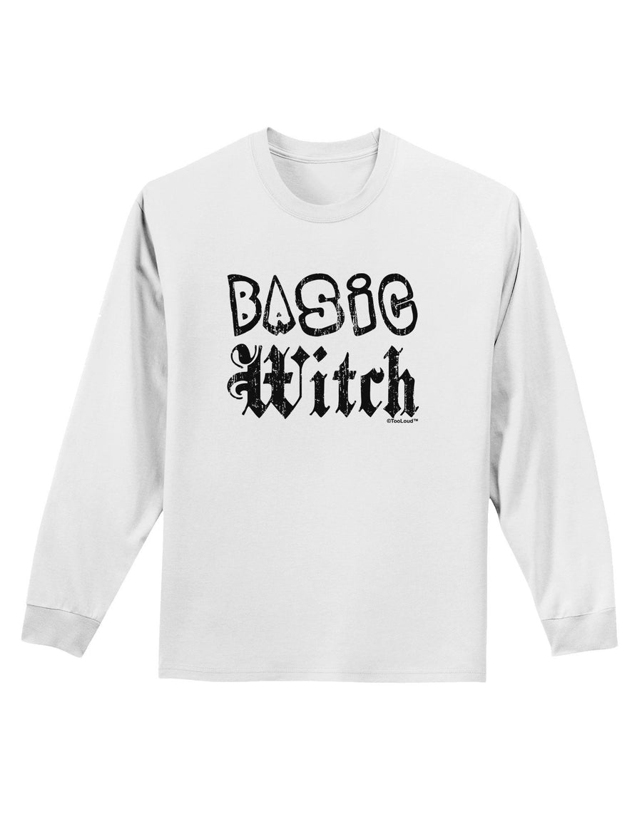 Basic Witch Distressed Adult Long Sleeve Shirt-Long Sleeve Shirt-TooLoud-White-XXXX-Large-Davson Sales