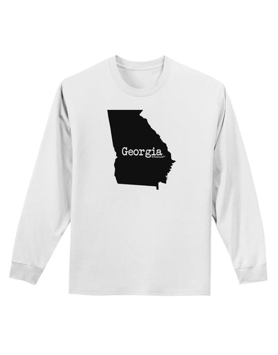 Georgia - United States Shape Adult Long Sleeve Shirt by TooLoud-Long Sleeve Shirt-TooLoud-White-Small-Davson Sales