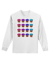 Colorful Cupcake Pattern Adult Long Sleeve Shirt by TooLoud-Long Sleeve Shirt-TooLoud-White-Small-Davson Sales