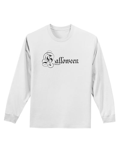 Halloween Script Text Adult Long Sleeve Shirt-Long Sleeve Shirt-TooLoud-White-Small-Davson Sales