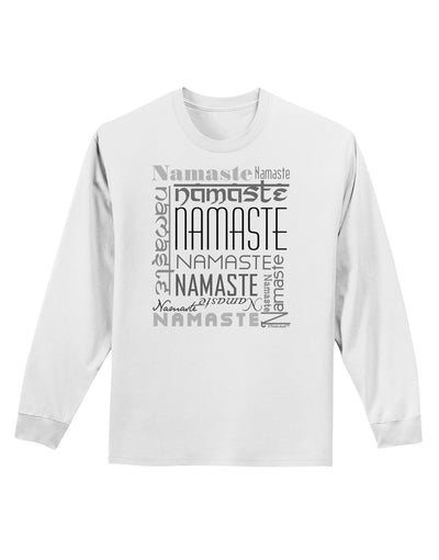 Namaste Rectangle Adult Long Sleeve Shirt-Long Sleeve Shirt-TooLoud-White-Small-Davson Sales