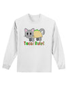 Tacos Rule Taco Cat Design Adult Long Sleeve Shirt by TooLoud-Long Sleeve Shirt-TooLoud-White-Small-Davson Sales