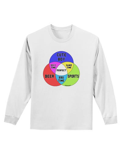 Beer Boy and Sports Diagram Adult Long Sleeve Shirt-Long Sleeve Shirt-TooLoud-White-Small-Davson Sales