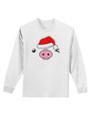 Kyu-T Face Oinkz Santa Hat Boy Pig Adult Long Sleeve Shirt-Long Sleeve Shirt-TooLoud-White-Small-Davson Sales