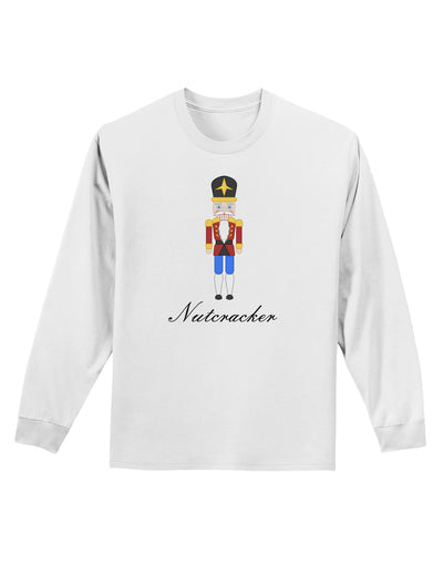 Nutcracker Design - Red Gold Black Text Adult Long Sleeve Shirt-Long Sleeve Shirt-TooLoud-White-Small-Davson Sales