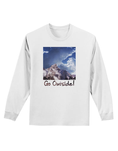 Go Outside Mountain Adult Long Sleeve Shirt by TooLoud-Long Sleeve Shirt-TooLoud-White-Small-Davson Sales