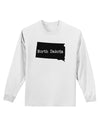 North Dakota - United States Shape Adult Long Sleeve Shirt by TooLoud-Long Sleeve Shirt-TooLoud-White-Small-Davson Sales