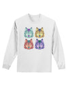 Geometric Wolf Head Pop Art Adult Long Sleeve Shirt-Long Sleeve Shirt-TooLoud-White-Small-Davson Sales