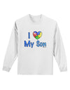 I Heart My Son - Autism Awareness Adult Long Sleeve Shirt by TooLoud-Long Sleeve Shirt-TooLoud-White-Small-Davson Sales