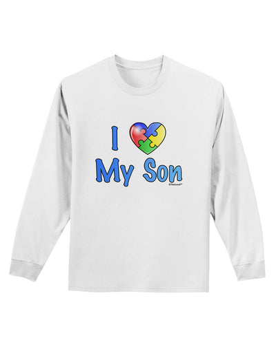 I Heart My Son - Autism Awareness Adult Long Sleeve Shirt by TooLoud-Long Sleeve Shirt-TooLoud-White-Small-Davson Sales