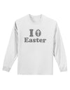 I Egg Cross Easter - Silver Glitter Adult Long Sleeve Shirt by TooLoud-Long Sleeve Shirt-TooLoud-White-Small-Davson Sales