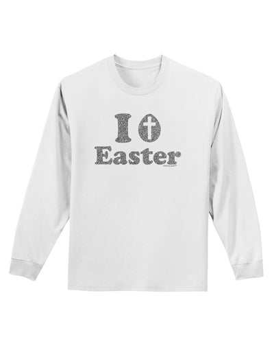 I Egg Cross Easter - Silver Glitter Adult Long Sleeve Shirt by TooLoud-Long Sleeve Shirt-TooLoud-White-Small-Davson Sales