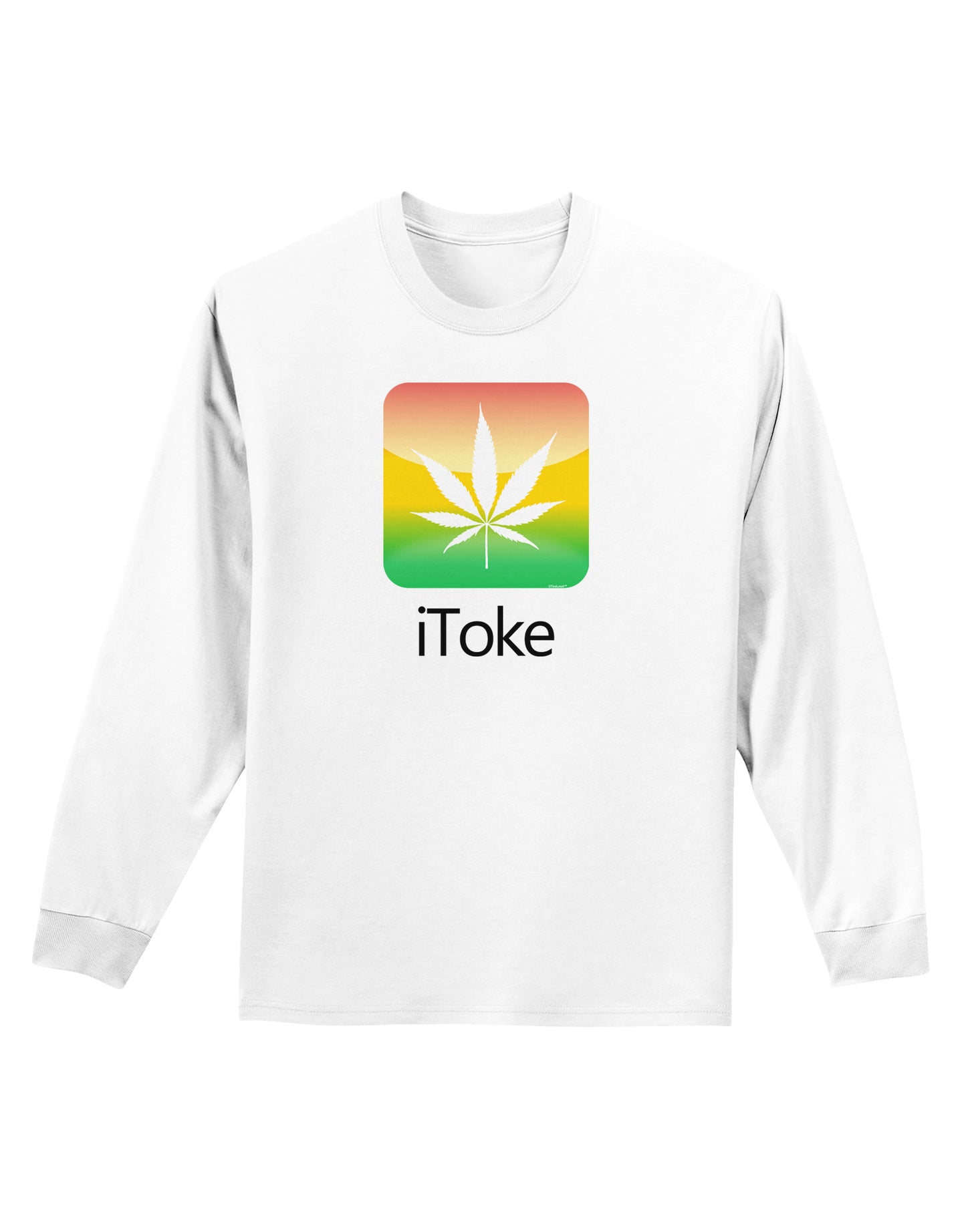 iToke Logo - Marijuana Leaf Adult Long Sleeve Shirt-Long Sleeve Shirt-TooLoud-White-Small-Davson Sales