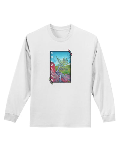 CO Cliffside Tree Text Adult Long Sleeve Shirt-Long Sleeve Shirt-TooLoud-White-Small-Davson Sales