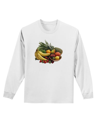 Fruit Basket Still Life Adult Long Sleeve Shirt-Long Sleeve Shirt-TooLoud-White-Small-Davson Sales