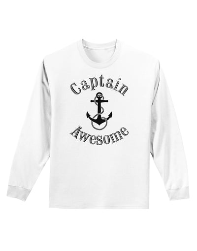 captain Awesome Funny Adult Long Sleeve Shirt-Long Sleeve Shirt-TooLoud-White-Small-Davson Sales