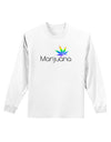 Marijuana Text and Leaf - Rainbow Adult Long Sleeve Shirt-Long Sleeve Shirt-TooLoud-White-Small-Davson Sales