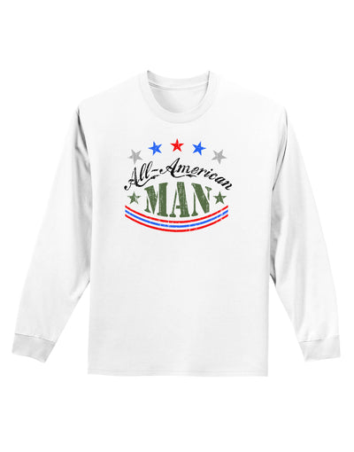 All-American Man Adult Long Sleeve Shirt-Long Sleeve Shirt-TooLoud-White-Small-Davson Sales