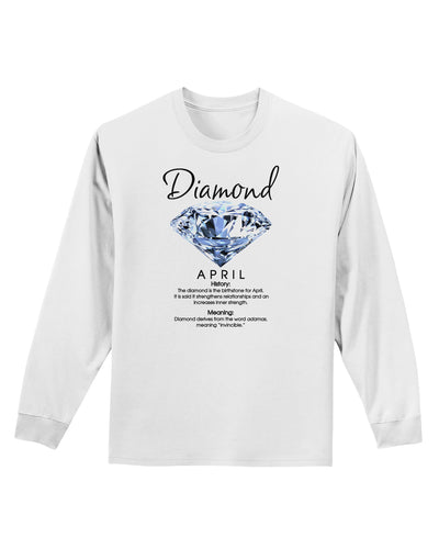 Birthstone Diamond Adult Long Sleeve Shirt-Long Sleeve Shirt-TooLoud-White-Small-Davson Sales