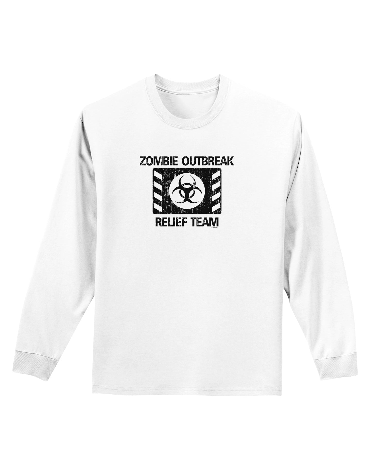 Zombie Outbreak Relief Team Biohazard Adult Long Sleeve Shirt-Long Sleeve Shirt-TooLoud-White-Small-Davson Sales