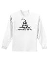 Subdued Don't Tread On Me Gadsden Flag Rattlesnake Adult Long Sleeve Shirt-Long Sleeve Shirt-TooLoud-White-Small-Davson Sales