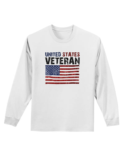 US Veteran Distressed Adult Long Sleeve Shirt-Long Sleeve Shirt-TooLoud-White-Small-Davson Sales