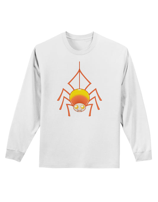 Cute Candy Corn Spider - Halloween Adult Long Sleeve Shirt-Long Sleeve Shirt-TooLoud-White-Small-Davson Sales