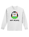 Happy Huladays Holiday Penguin - Christmas Adult Long Sleeve Shirt-Long Sleeve Shirt-TooLoud-White-Small-Davson Sales