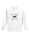 Skull and Crossbones Girl Adult Long Sleeve Shirt-Long Sleeve Shirt-TooLoud-White-Small-Davson Sales