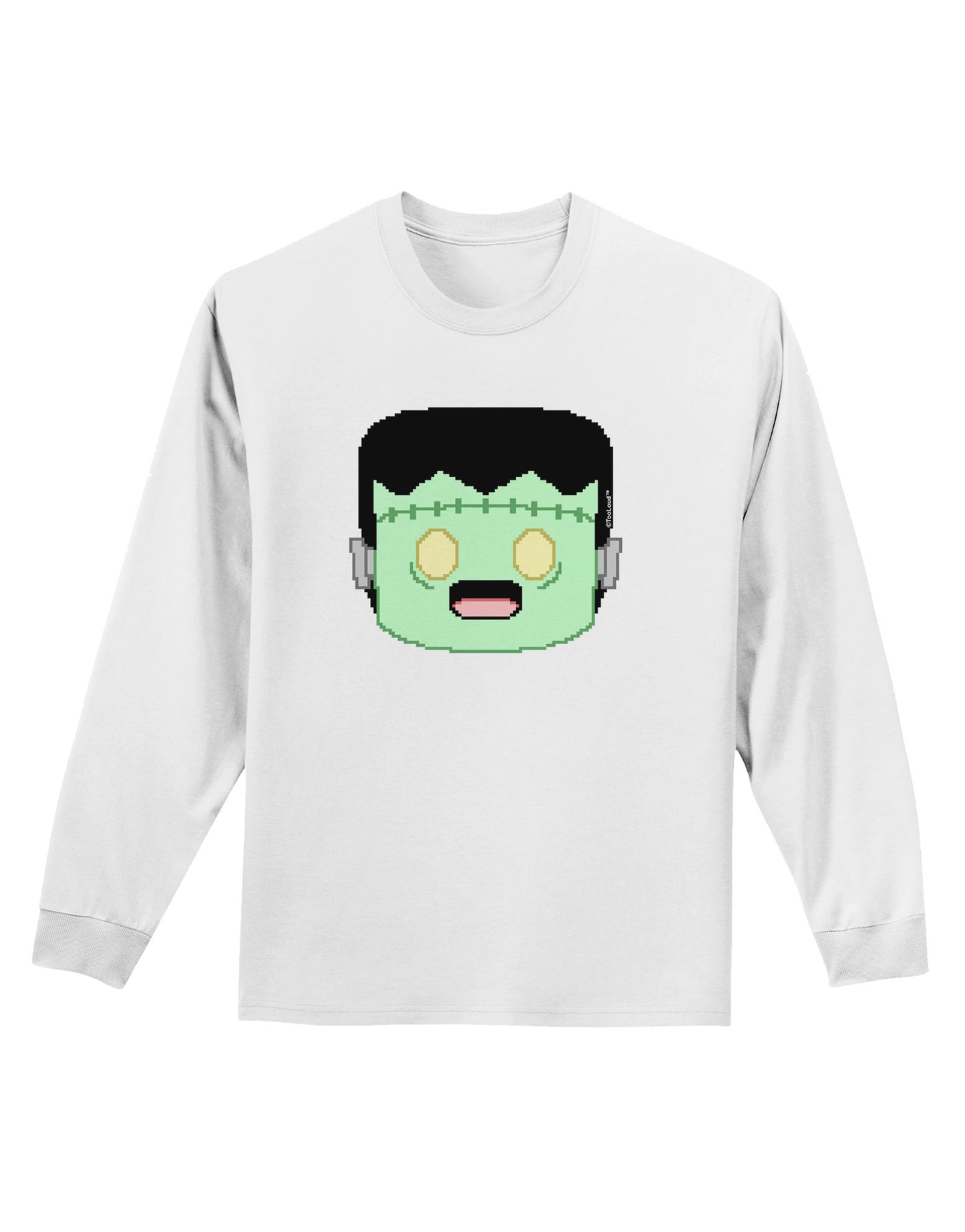 Cute Pixel Monster Adult Long Sleeve Shirt-Long Sleeve Shirt-TooLoud-White-Small-Davson Sales