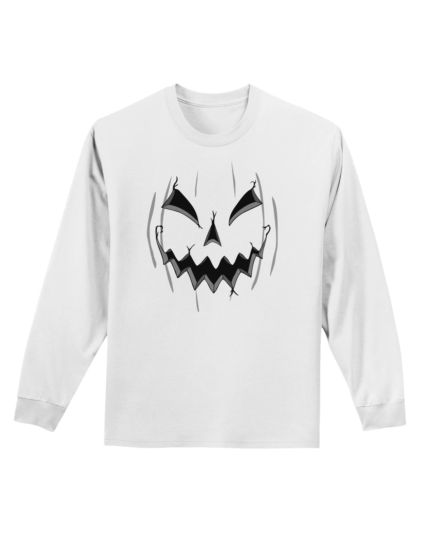 Halloween Scary Evil Jack O Lantern Pumpkin Adult Long Sleeve Shirt-Long Sleeve Shirt-TooLoud-White-Small-Davson Sales