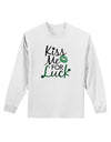 Kiss Me For Luck Adult Long Sleeve Shirt-Long Sleeve Shirt-TooLoud-White-Small-Davson Sales