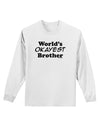 World's Okayest Brother Text Adult Long Sleeve Shirt by TooLoud-Long Sleeve Shirt-TooLoud-White-Small-Davson Sales