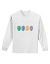 Hanukkah Dreidels Adult Long Sleeve Shirt-Long Sleeve Shirt-TooLoud-White-Small-Davson Sales