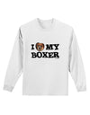 I Heart My Boxer Adult Long Sleeve Shirt by TooLoud-Long Sleeve Shirt-TooLoud-White-Small-Davson Sales